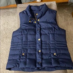 Blue vest with gold buttons